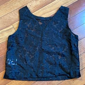 Banana Republic shear blue lace top - Sz L